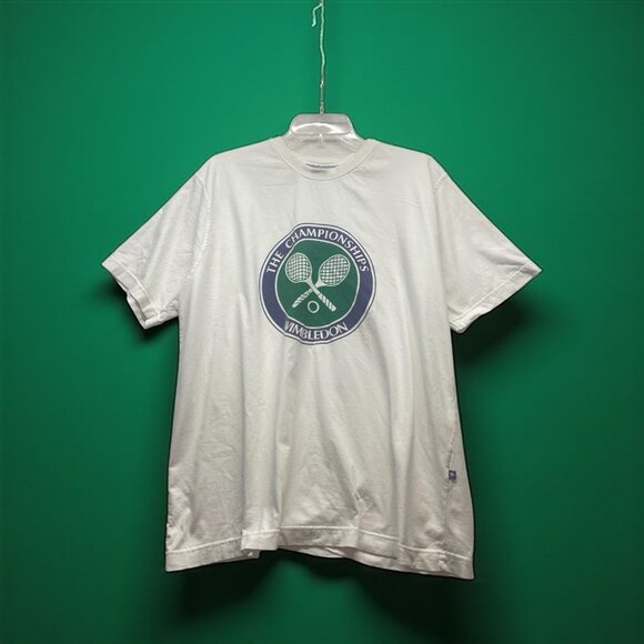 Wimbledon The Championships Tennis T Shirt England Mens Size Large L White - Picture 1 of 7